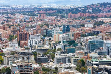 Bogota Usaquen bölgesi hava görünümü modern mimarisi