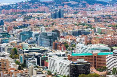 Bogota Usaquen bölgesi havadan görünüm