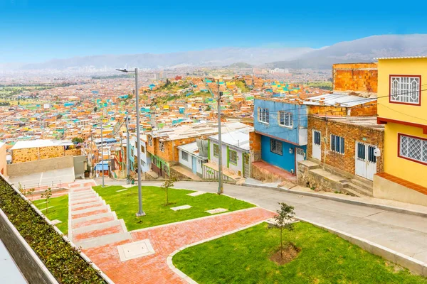 Bogotá vista panorámica de los distritos del sur — Foto de Stock