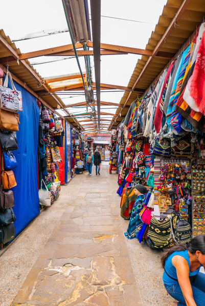 Bogota city covered market  with handicrafts