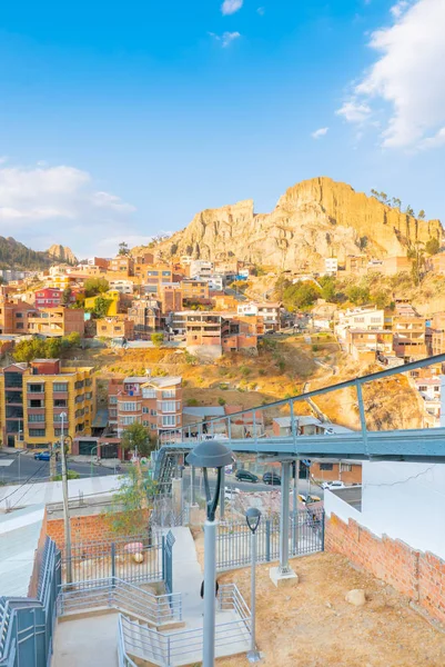 Bolivia Barrio La Paz Obrajes al atardecer — Foto de Stock