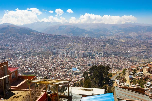 Bolivya La Paz şehir merkezinin panoramik manzarası