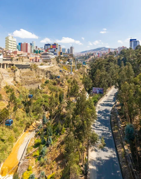 Bolivia La Paz desde el puente de la libertad vista panorámica — Foto de Stock