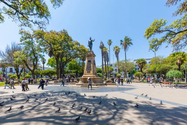 Sucre Bolivia 25 mei panoramisch uitzicht op het plein — Stockfoto