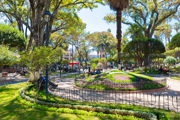 Sucre Bolivia 25 de mayo jardines cuadrados —  Fotos de Stock