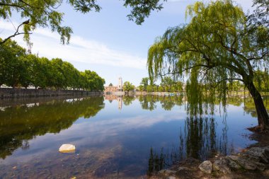 Alta Gracia Argentina January 24 The Tajmar lake sited in the center is an artificial lake built in 1659 by the by the Jesuits to cultivate the land. Shoot on January 24, 2020