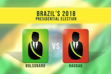 Brezilya - 17 Ekim 2018: Brezilyalı cumhurbaşkanlığı seçimlerinde 2018 Jair Bolsonaro ve Fernando hanoğlu arasında. Her iki aday arasında seçim açıklayıcı.