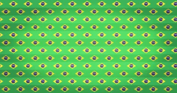 Background Animation Brazilian Flag Scrolling Horizontally Loop Animation Just Shapes — Stock Video