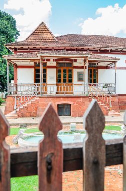 Campo Grande, Brezilya - 29 Ekim 2018: Tarihi bina şehrin Casa Engenheiro Carlos Miguel Monaco Mato Grosso Avenue. 