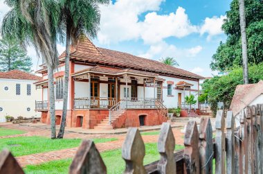 Campo Grande, Brezilya - 29 Ekim 2018: Tarihi bina şehrin Casa Engenheiro Carlos Miguel Monaco Mato Grosso Avenue. 