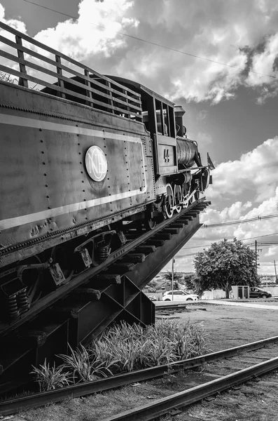 Campo Grande Brazil October 2018 Monument Big Black Train Inclined — Stock Photo, Image