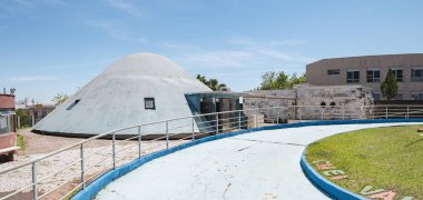 Londrina - PR, Brazil - December 12, 2018: Blue planetarium in downtown (Planetario de Londrina).  clipart