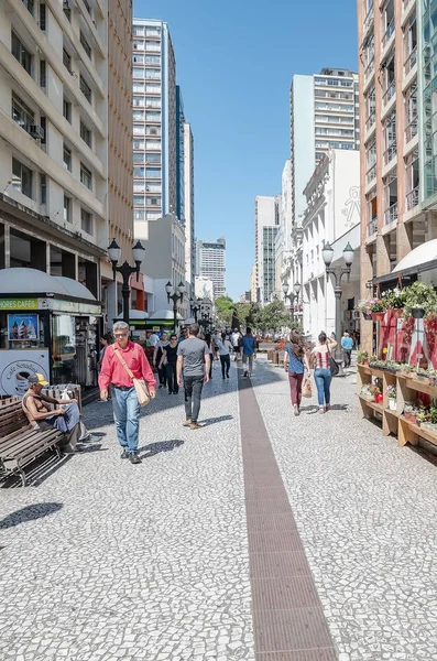 Curitiba Brasil Dezembro 2018 Downtown Street Novembro Rua Das Flores — Fotografia de Stock