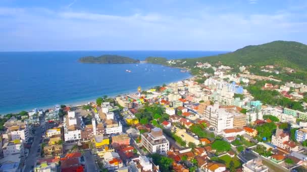 Bombinhas Brazil December 2018 Aerial Panoramic View Touristic City Bombinhas — Stock Video