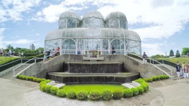 Curitiba - Pr, Brezilya - 15 Aralık 2018: Botanik Bahçe Curitiba. Jardim Botanico Francisca Richbieter. Cam sera.