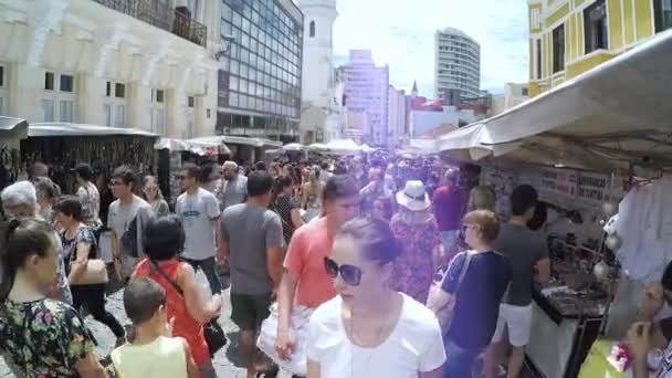 Curitiba Brazylia Grudnia 2018 Ludzie Niedziele Targi Nazwie Feira Zrobić — Wideo stockowe