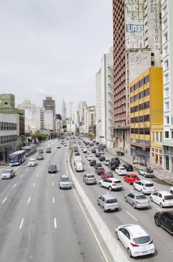 Sao Paulo Sp Brezilya büyük caddelerde Transit