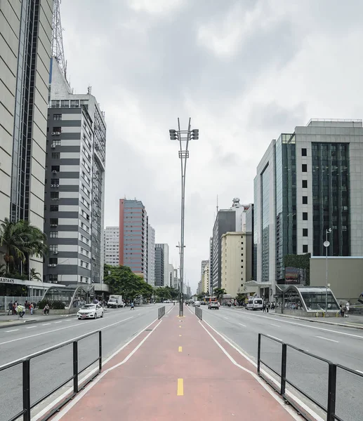Fietspad van de Paulista Avenue — Stockfoto