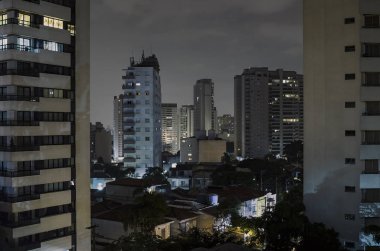 Sao Paulo at night clipart