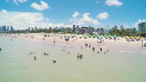 Joao Pessoa Brasilien Februar 2019 Blick Auf Den Strand Praia — Stockvideo