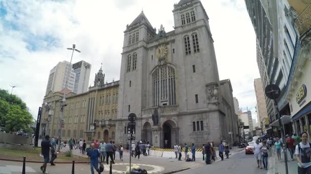 São Paulo Brasil Fevereiro 2019 Mosteiro São Bento Igreja Histórica — Vídeo de Stock
