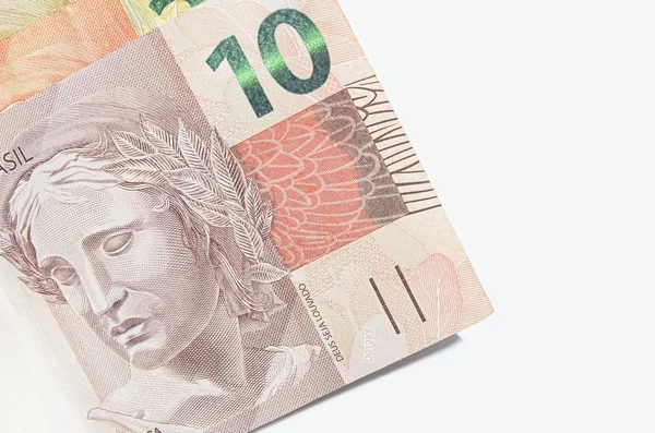 브라질 10 개의 실제 지폐. — 스톡 사진