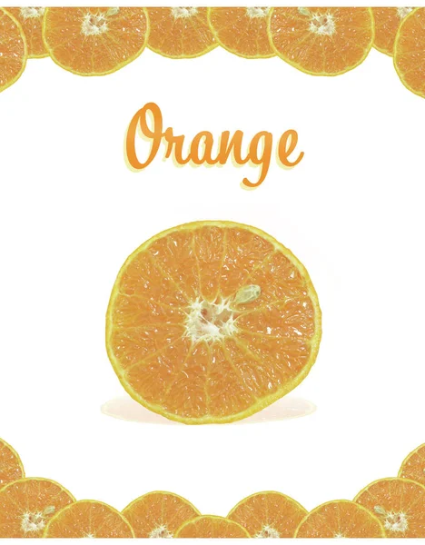 Oranges tranchées autour du cadre — Photo