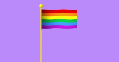 LGBT gökkuşağı bayrağı dalgalanması. Renkli bayrak, gay gururu konsepti. Alfa. 