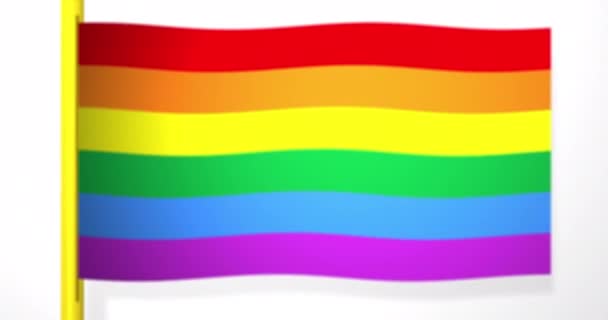 Animación Bandera Arco Iris Lgbt Con Espacio Para Texto Bandera — Vídeo de stock