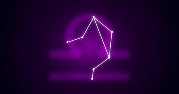 Sinal Zodíaco Libra Constelação Céu Místico — Vídeo de Stock