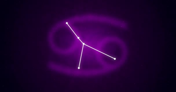 神秘的な空の癌星座と星座 — ストック動画