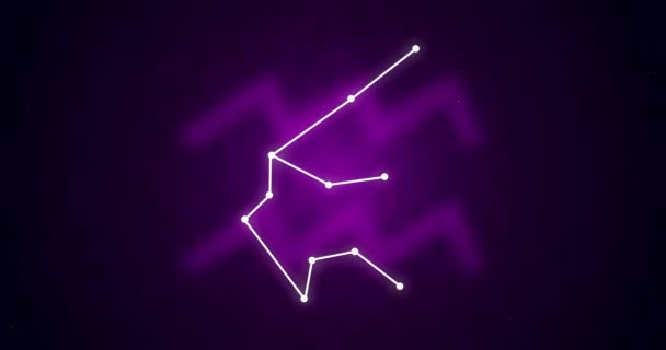 神秘的な空の水瓶座星座と星座 — ストック動画