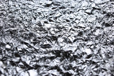 Kırışık folyo, gümüş arkaplan dokusu