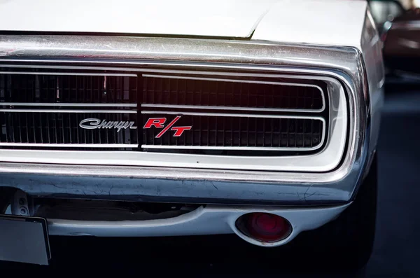 Turin Italy March 2018 Dodge Charger Detail Classic American Car — Stock Photo, Image