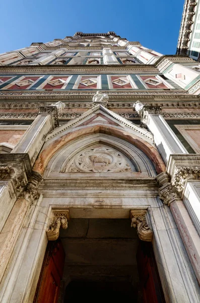 Detalhe Famoso Campanário Giotto Torre Sineira Basílica Santa Maria Del — Fotografia de Stock