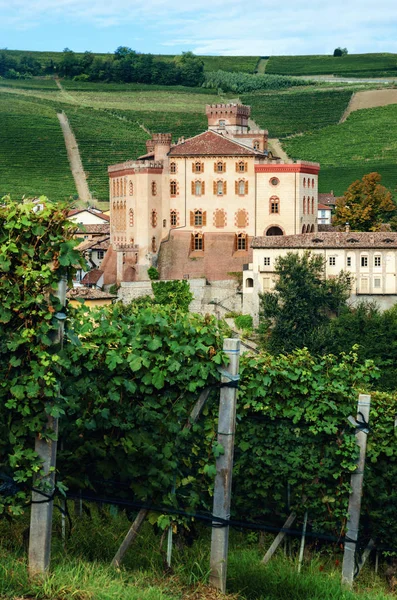 Panorama Barolo Piemont Włochy Miasta Średniowiecznego Zamku Winnice Barolo Główna — Zdjęcie stockowe
