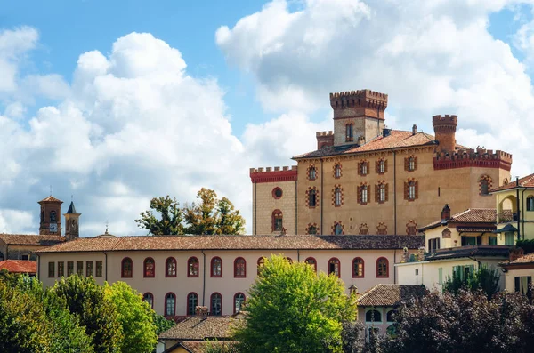 Panorama Barolo Piemont Włochy Miasto Średniowieczny Zamek Barolo Główna Miejscowość — Zdjęcie stockowe