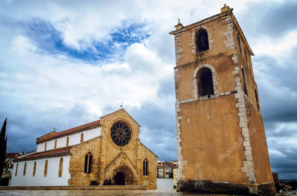 Famous medieval gothic church of Santa Maria do Olival in Tomar, Portugal, ancient holy place for the knights of the templar order