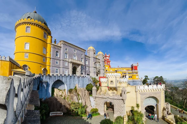 Sintra Portugal February 2019 Full Exterior Front View Pena Palace — Stock Photo, Image