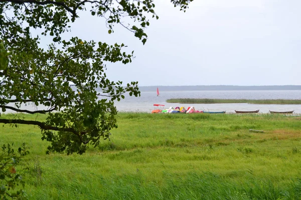 Aan Zandkust Van Het Meer — Stockfoto