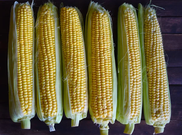 Corn Sweet Cob Food Background Fresh Close Isolated Maize Healthy — Stock Photo, Image