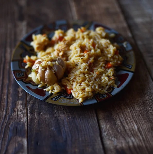 Traditional Dish Central Asian Cuisine Pilaf — Stock Photo, Image