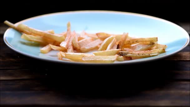 French Fries Plate — Stock Video