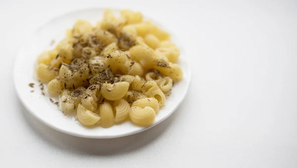 Pasta Con Olio Vegetale Spezie — Foto Stock