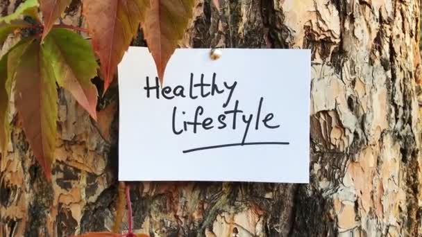 Estilo Vida Saludable Tarjeta Con Letras Motivación Naturaleza — Vídeos de Stock