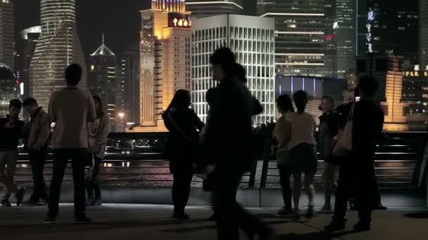 Waitan dijk van Shanghai — Stockvideo