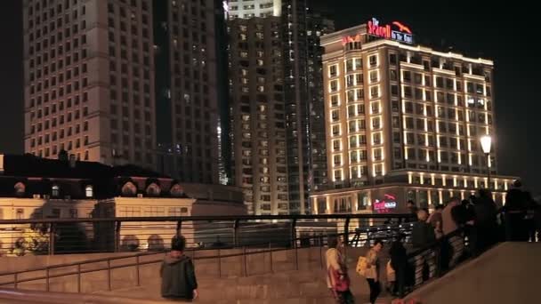 Waitan banvallen av Shanghai — Stockvideo