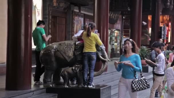 Yuyuan Shangchang tarihi architetrical — Stok video
