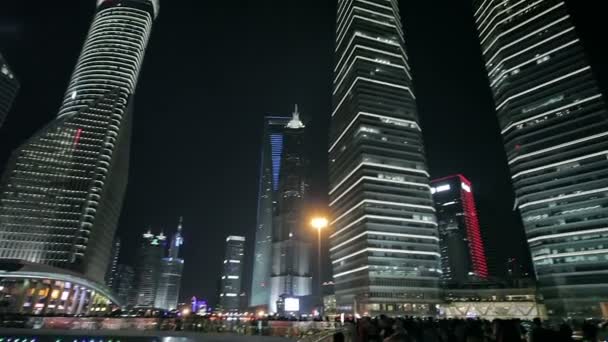 Gatorna i natten av Shanghai. — Stockvideo