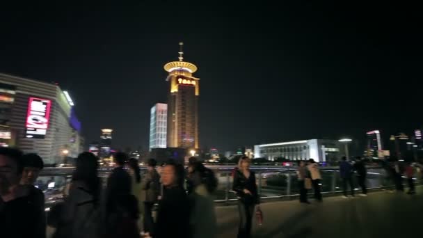 Las calles de la noche de Shanghai . — Vídeo de stock